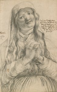 Eine ältere Frau mit gefalteten Händen, frühes 16. Jahrhundert von Matthias Gruenewald