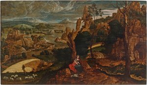 Landschaft mit der Rast auf der Flucht nach Ägypten