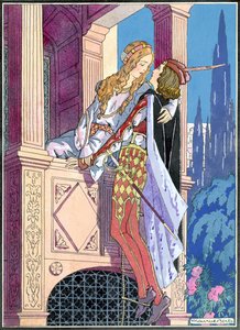 Romeo und Julia in der Balkonszene, ca. 1920 von Maurice Berty