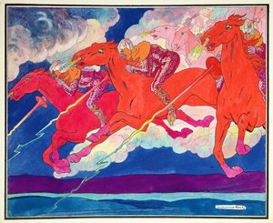 Die Legionen von Attila steigen vom Himmel herab, ca. 1920 von Maurice Berty