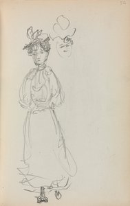 Italienisches Skizzenbuch: Stehende Frau, Seite 52, 1898-1899