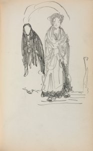 Italienisches Skizzenbuch: Zwei stehende Frauen Seite 123 von Maurice Brazil Prendergast