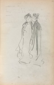 Italienisches Skizzenbuch: Zwei stehende Frauen, Seite 4, 1898-1899 von Maurice Brazil Prendergast