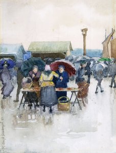 Regentag: Der Fischmarkt von Maurice Brazil Prendergast
