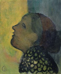 Kopf im Profil erhoben, ca. 1890
