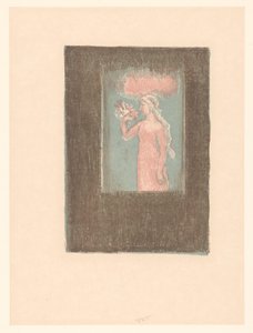 Junges Mädchen mit Blumen vor einem Fenster von Maurice Denis