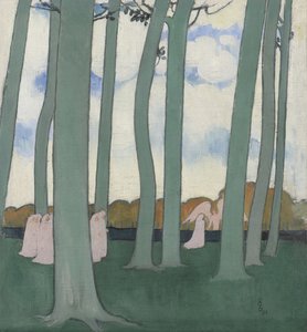 Landschaft mit grünen Bäumen oder Buchen in Kerduel, 1893