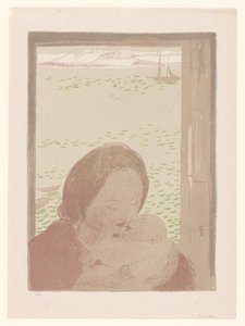 Mutter mit Baby vor einem Fenster von Maurice Denis