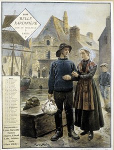 Die Abfahrt der bretonischen Fischer nach Neufundland - Kalender „La Belle Jardinière“ von Maurice Henri Orange
