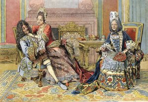Vertrautheit der Herzogin von Burgund mit Ludwig XIV., bekannt als der Sonnenkönig