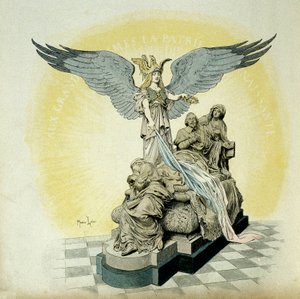 Geschichte Frankreichs: Denkmal für Armand Jean du Plessis, Kardinal de Richelieu (1585-1642), Minister von Ludwig XIII., an der Sorbonne, Paris. Illustration von Maurice Leloir von Maurice Leloir