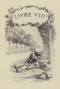 Illustration für Buch VIII von Les Confessions de Jean-Jacques Rousseau (Gravur) von Maurice Leloir