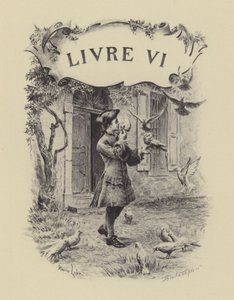 Illustration für Buch VI von Les Confessions de Jean-Jacques Rousseau (Gravur) von Maurice Leloir