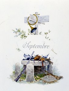 September "La Chanson du mois" von Jérôme Doucet, Illustration - Maurice Leloir, ed. Reims 1904. L. Michaud von Maurice Leloir