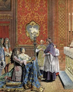 Die geheime Hochzeit von Ludwig XIV., bekannt als der Sonnenkönig von Maurice Leloir