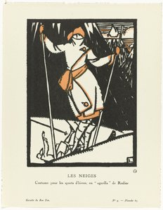 Gazette du Bon Ton, 1920 - Nr. 9, Pl. 65: Les Neiges / Kostüm für Wintersport, enagnella de Rodier