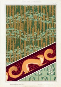 Entwürfe für Tapeten, Bordüre und Seidenstoff, veröffentlicht 1897 von Maurice Pillard Verneuil