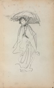 Italienisches Skizzenbuch: Stehende Frau mit Sonnenschirm (Seite 259)