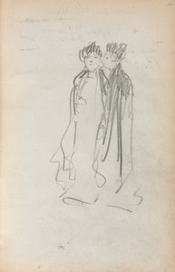 Italienisches Skizzenbuch: Zwei stehende Frauen (Seite 4) von Maurice Prendergast