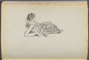 Skizzenbuch - The Granite Shore Hotel, Rockport, Seite 082: Liegende Figur von Maurice Prendergast