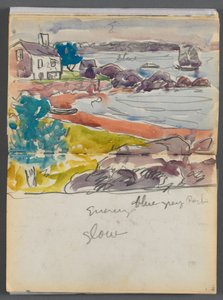 Skizzenbuch - The Granite Shore Hotel, Rockport, Seite 138 & 139: "Abendglühen"