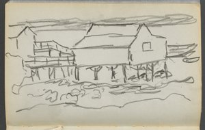 Skizzenbuch, The Dells, Nr. 127: Haus auf einem Dock