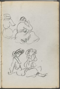 Skizzenbuch, Die Dells, Nr. 127, Seite 093: Sitzende Figuren von Maurice Prendergast