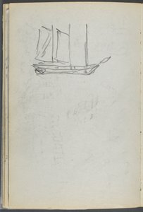 Skizzenbuch, Die Dells, Nr. 127, Seite 106: Segelboot von Maurice Prendergast