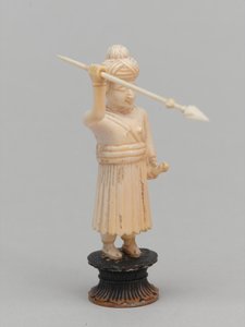 Schwarzer Bauer, Schachfigur, Indien, um 1820