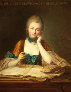 Porträt von Gabrielle Emilie Le Tonnelier de Breteuil, Marquise de Chatelet von Maurice Quentin de La Tour