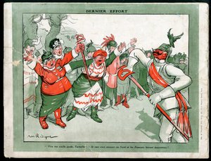 Illustration von Maurice Radiguet (1866-1941) in Mode in Deutschland, ca. 1915 - Letzter Versuch - Krieg von 14-18, Deutschland Preußen, Mode, Dreibund - Wilhelm II von Maurice Radiguet