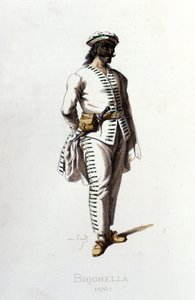 Brighellas Charakter im Jahr 1570. Maurice Sand „Masken und Narren“ Paris 19. Jahrhundert. (Maurice Sand war der Sohn von George Sand).