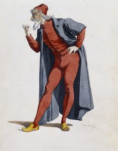 Kostüm und Theatercharakter: Pantalone (Hose, Doktor) aus „Masques et bouffons“ (Italienische Komödie), Text und Zeichnungen von Maurice Sand, Drucke von A. Manceau, Vorwort von Georges Sand, Paris, Michel Lévy Frères von Maurice Sand