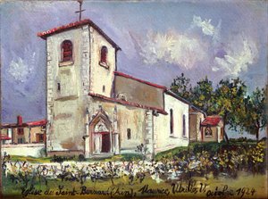 Die Kirche von St. Bernard, Ain, im Sommer von Maurice Utrillo