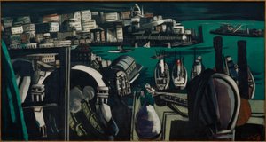 Blick auf Genua: Der Hafen von Genua von Max Beckmann