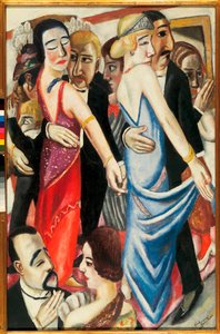 Tanz in Baden-Baden (Deutschland). Beschreibung von Paaren in Abendkleidung mit traurigen Blicken. Gemälde von Max Beckmann (1884-1950) von Max Beckmann