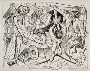 Die Nacht (Blatt 7 aus: „Die Hölle“) von Max Beckmann