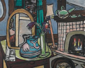 Großes Stilleben mit Tauben von Max Beckmann