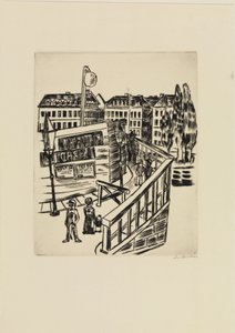 Holzbrücke (Vorstadtstraße) von Max Beckmann