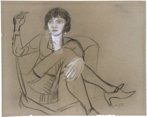 Quappi im Clubsessel, rauchend von Max Beckmann