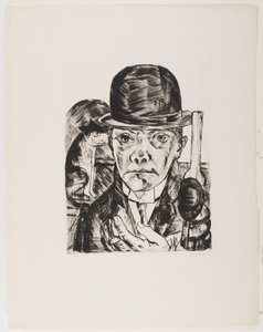 Selbstporträt mit Melone von Max Beckmann
