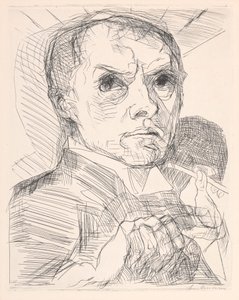 Selbstbildnis mit Griffel von Max Beckmann