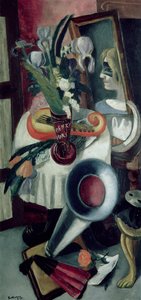 Stillleben mit Grammophon und Schwertlilien von Max Beckmann