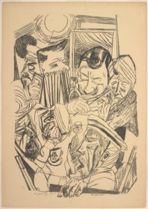 Das patriotische Lied, Platte neun aus Die Hölle von Max Beckmann