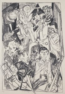 Die Ideologen, von Max Beckmann (1884-1950), Gravur. Deutschland, 20. Jahrhundert. von Max Beckmann