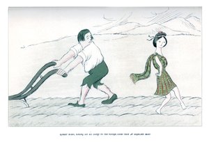 Robert Burns, der seine Hand an den Pflug gelegt hat, blickt zurück auf Highland Mary, 1904