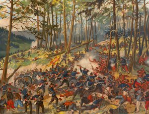 Französische und deutsche Infanterie kämpfen bei Raon l