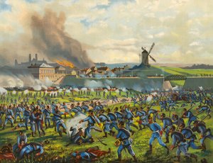 Deutsche Infanterie greift Orléans an von Max Henze-Dassau