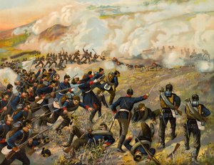 Deutsche Infanterie stürmt die Höhen von Spicheren, Schlacht von Spicheren von Max Henze-Dassau