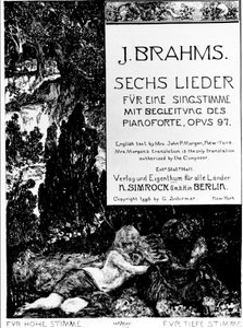 Frontispiz zu "Sechs Lieder opus 97" von Johannes Brahms (1833-1897) von Max Klinger